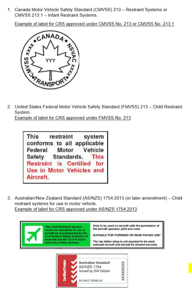 How do I know if my Child Safety Seat is approved