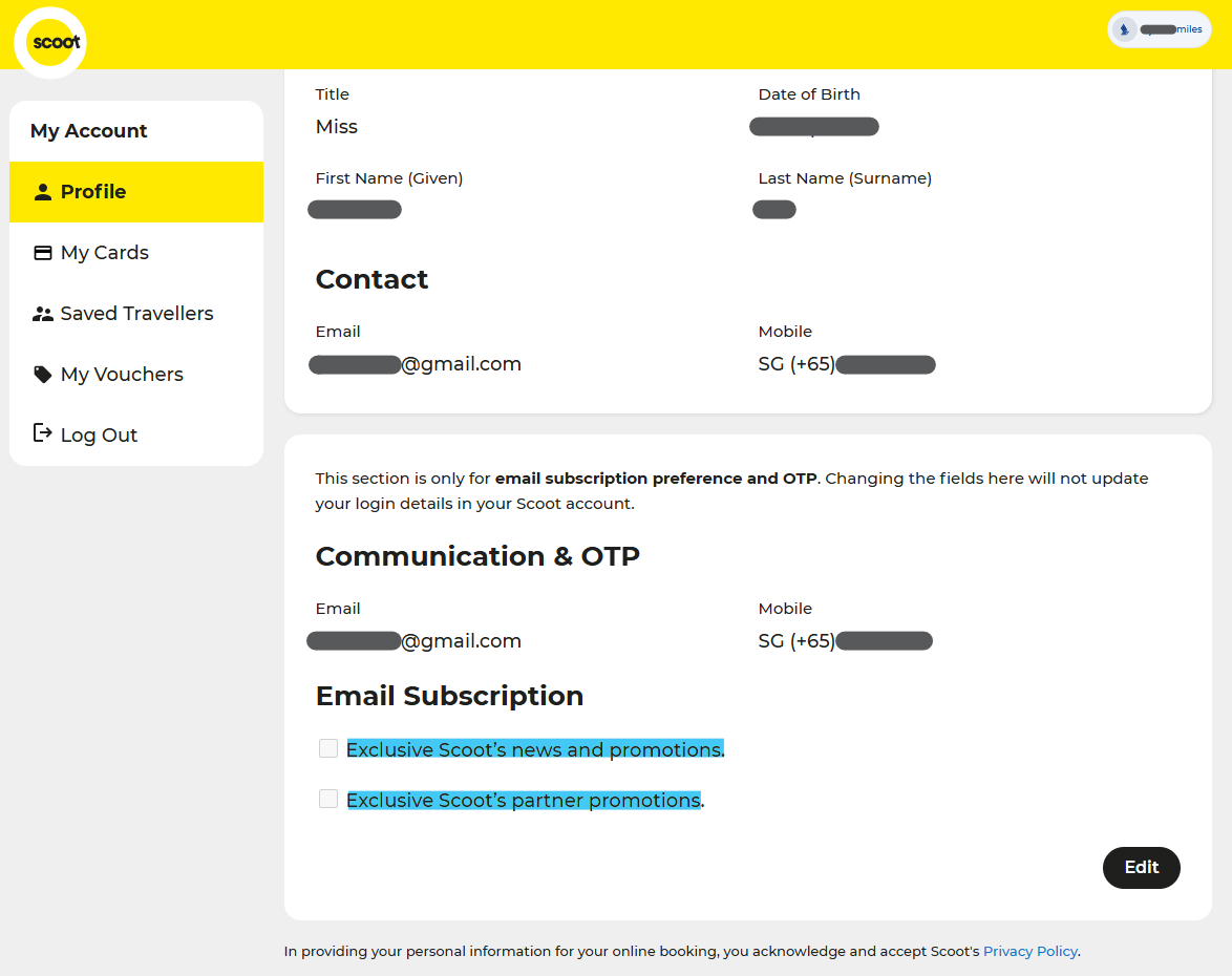 I want to subscribe to Scoot's newsletter for upcoming promotions ...
